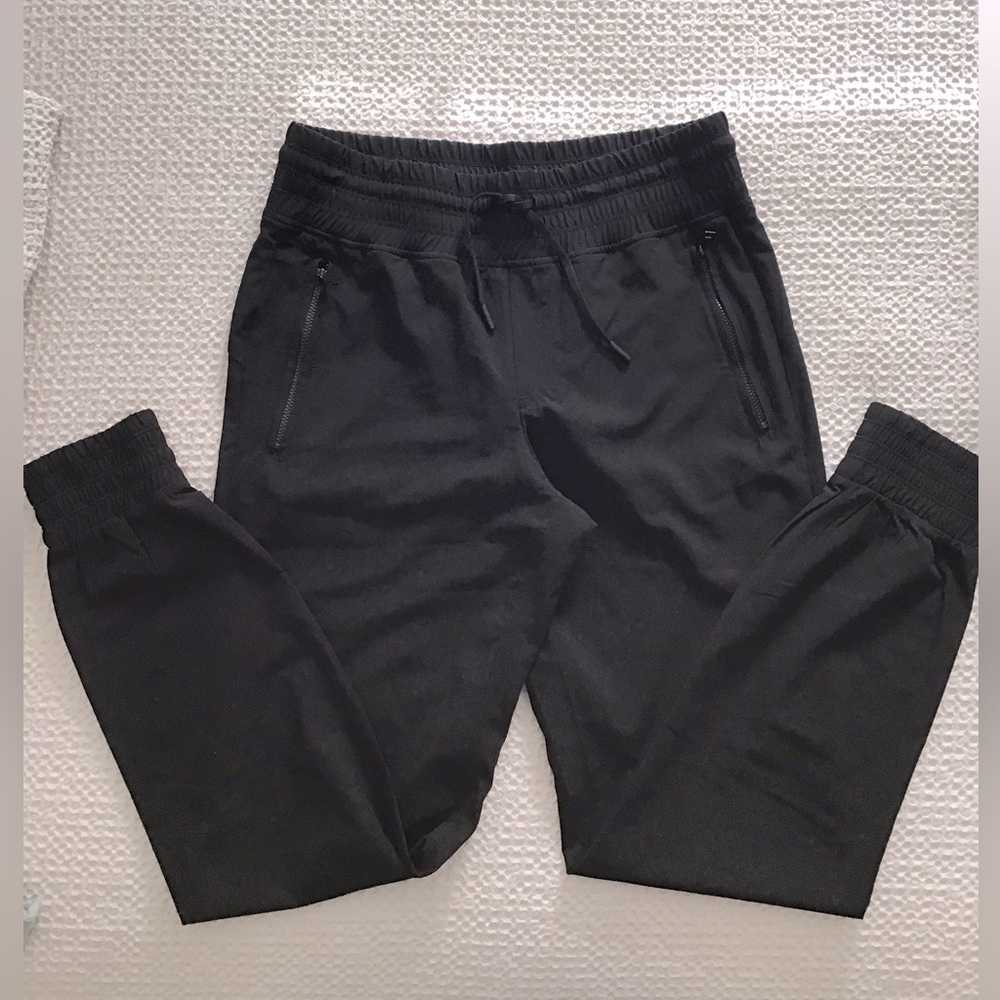 Womens black nylon joggers